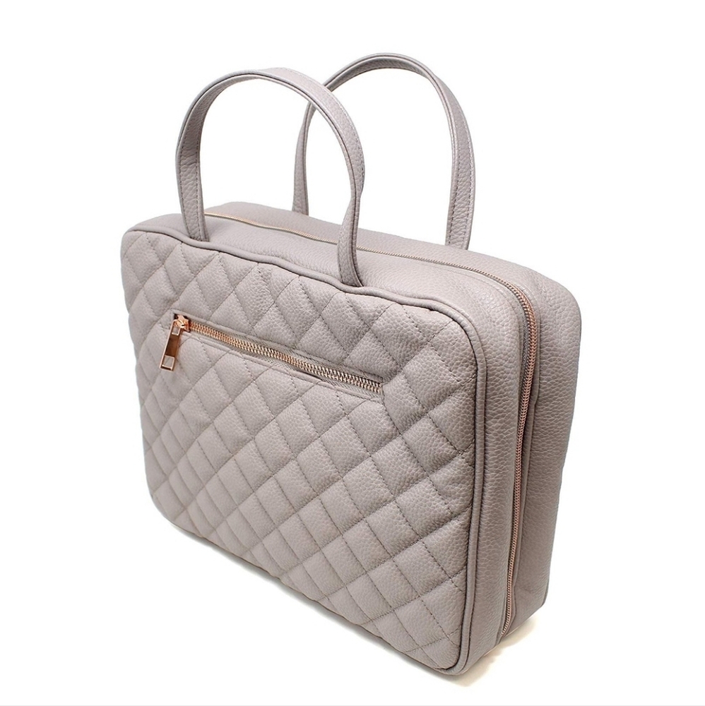Ms lovely Vegan Leather Toiletry Travel Bag  Large Cosmetic  Grey NEW - Picture 4 of 8